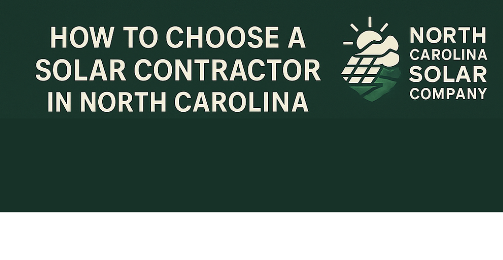 How to Choose a Solar Contractor in North Carolina